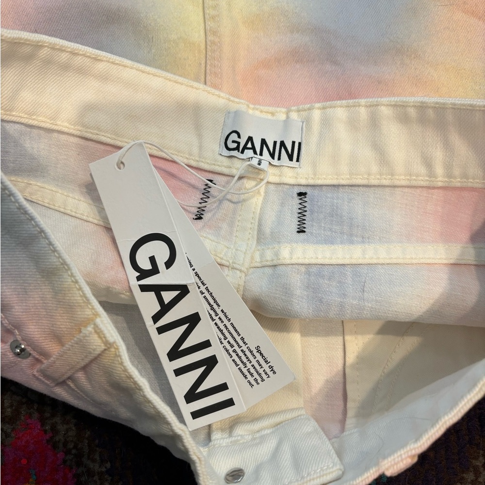 NWT GANNI Coloredwashed Denim Mini Skirt - Picture 4 of 5